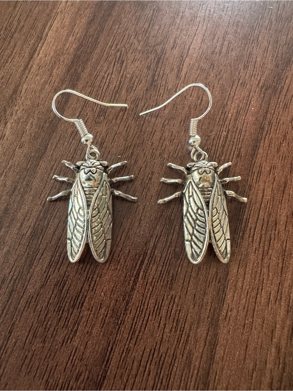 EARTHBOUND Silver-Tone Cicada Dangle Earrings